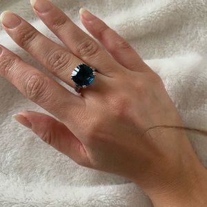 Beautiful Sterling Silver Blue Sapphire Ring